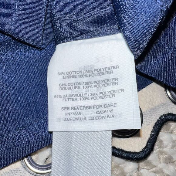 J Crew Cotton Blend Striped Scalloped Dress - Sz 2 - Picture 16 of 16